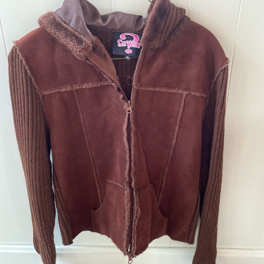 Brown Suede and Knit Jacket